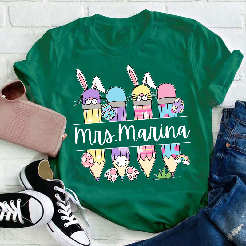 Personalized Easter Name Teacher T-Shirt