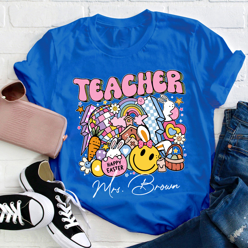 Personalized Name Happy Easter Teacher T-Shirt