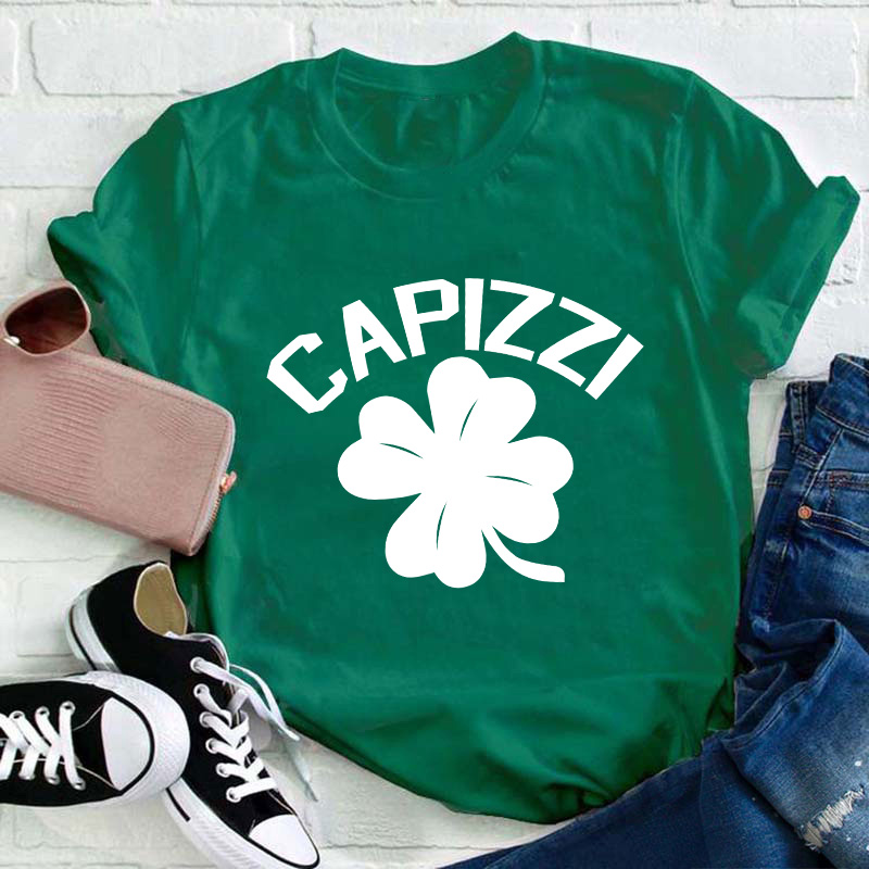 Personalized Shamrock St Patrick's Day Teacher T-Shirt Sale-Teachersgram