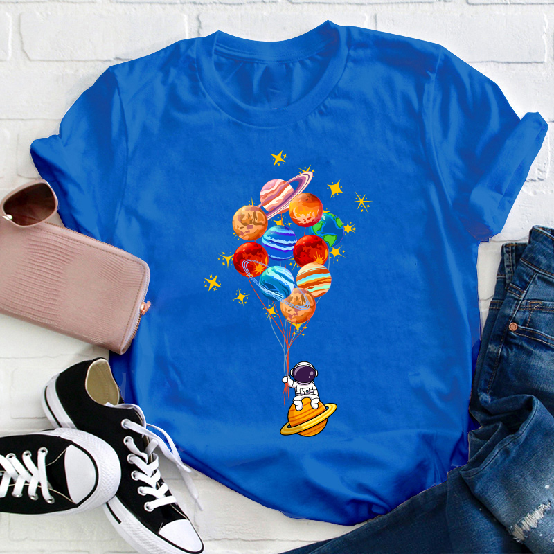 Space Balloon Astronaut Space Teacher T-Shirt