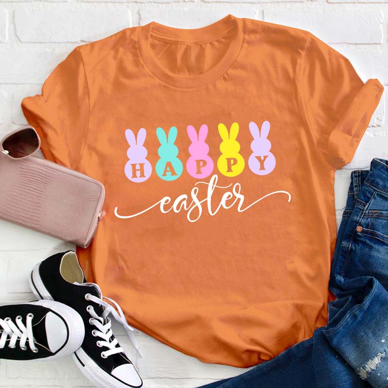Happy Easter Bunnies Teacher T-Shirt