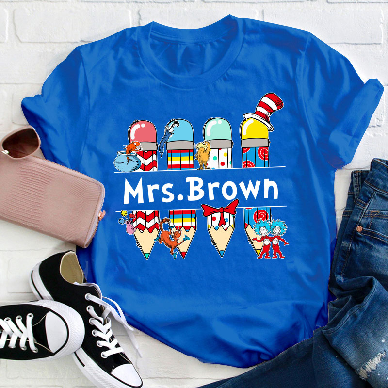 Personalized Name Reading Thing Teacher T-Shirt