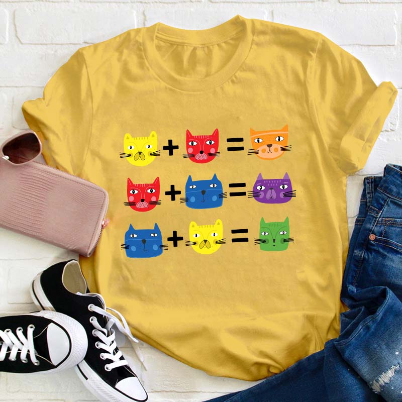 Cat Themed Color Theory Teacher T-Shirt