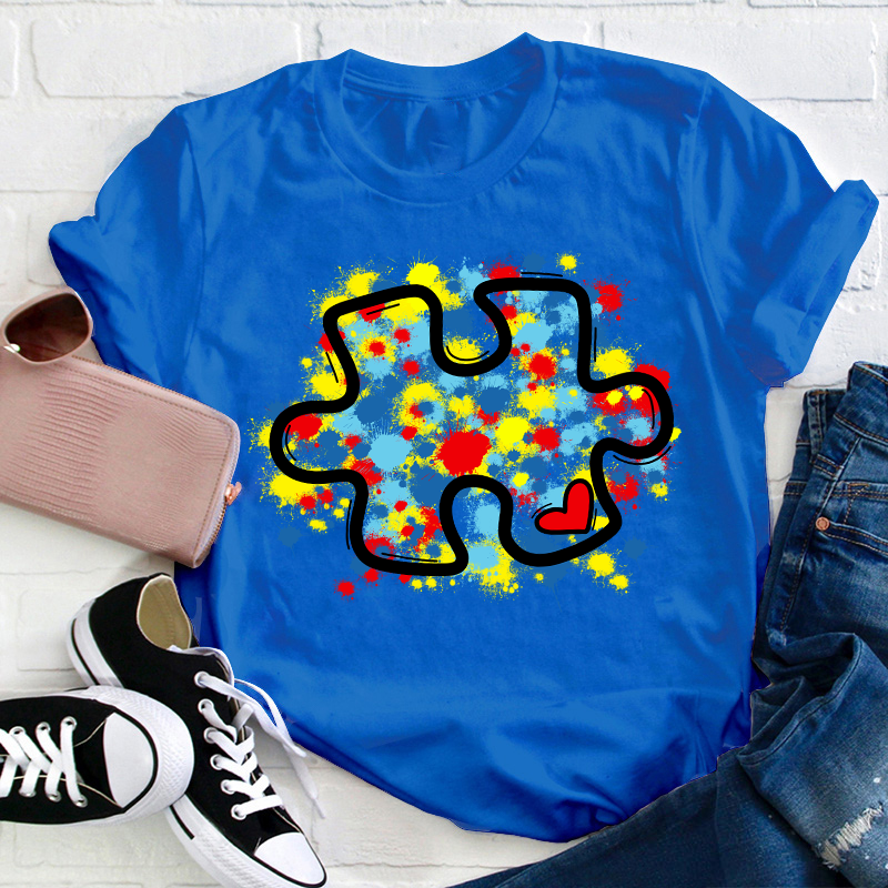 Autism Awareness Puzzle Teacher T-Shirt