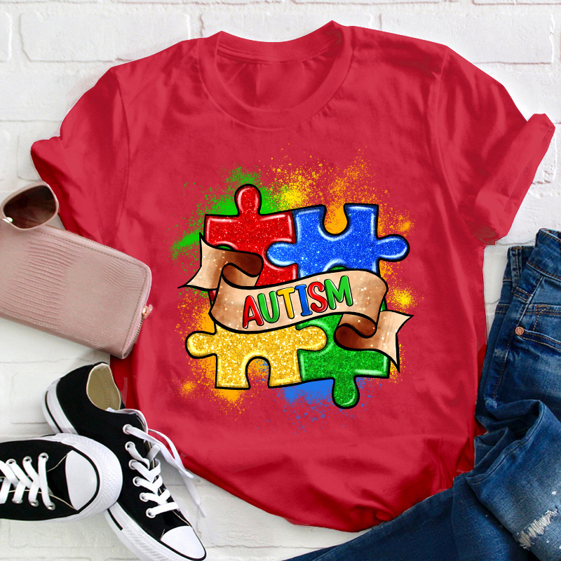 Autism Puzzle Teacher T-Shirt
