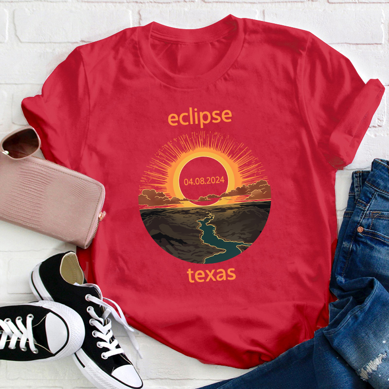 Texas Eclipse Teacher T-Shirt