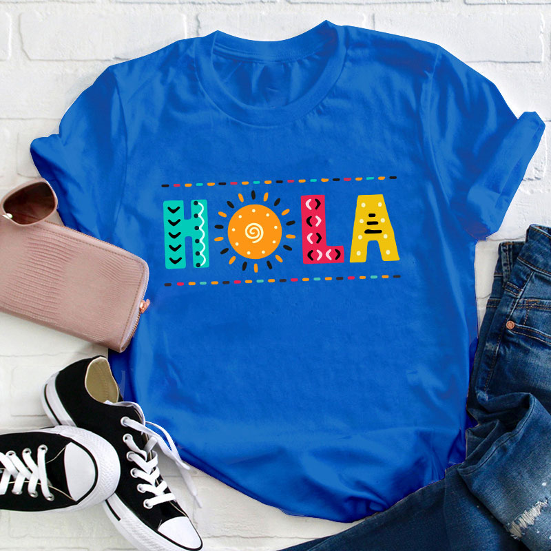 Retro Hola Sunshine Teacher T-Shirt