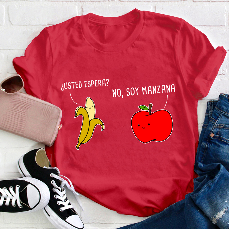 Play On Words Cartoon In Spanish Teacher T-Shirt