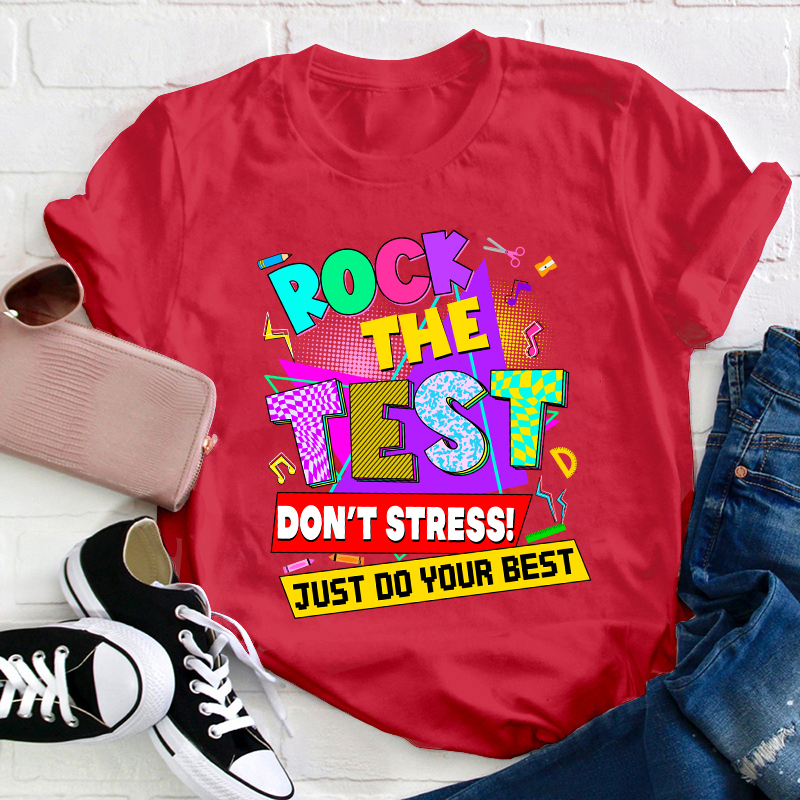 Retro Rock The Test Teacher T-Shirt