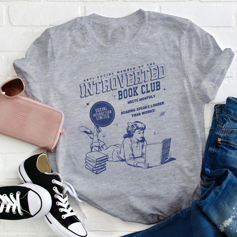 Introverted Book Club Bookish Teacher T-Shirt