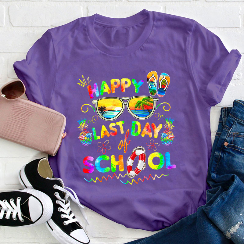 Pineapple Happy Last Day Of School Teacher T-Shirt