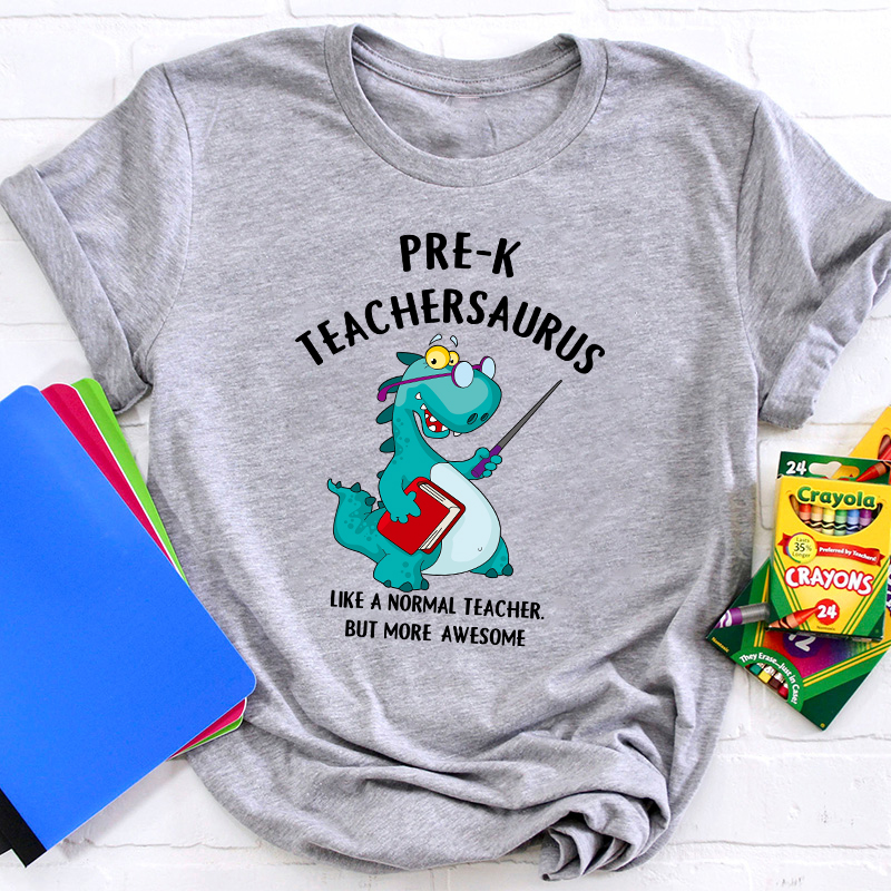 Personalized Grade Awesome Teachersaurus Teacher T-Shirt