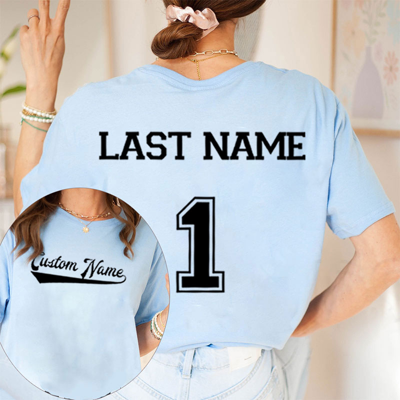 Personalized Team Name Baseball Teacher Two Sided T-Shirt