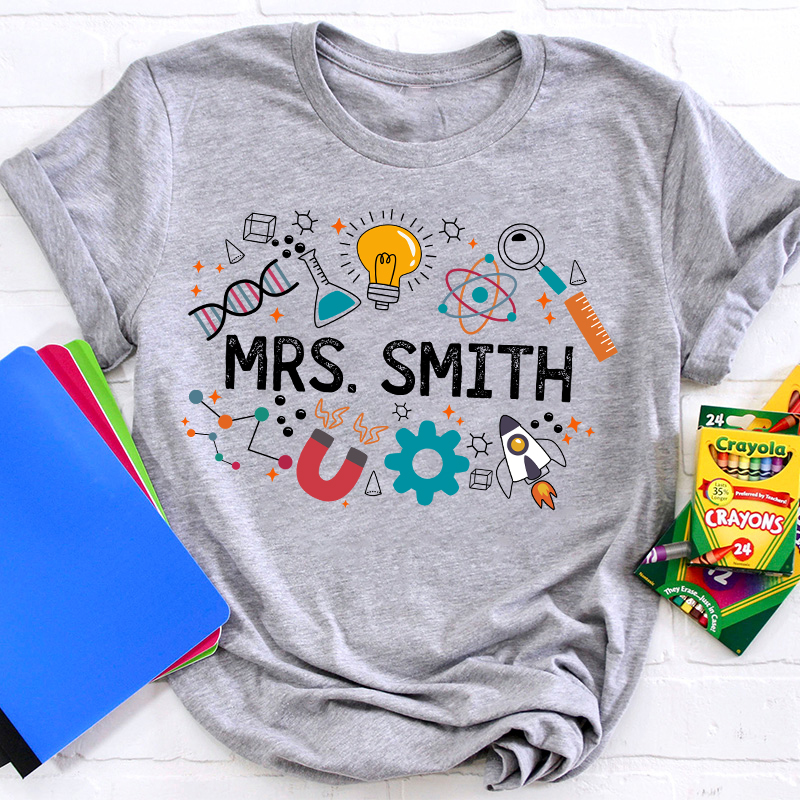 Personalized Science Vibes Teacher T-Shirt
