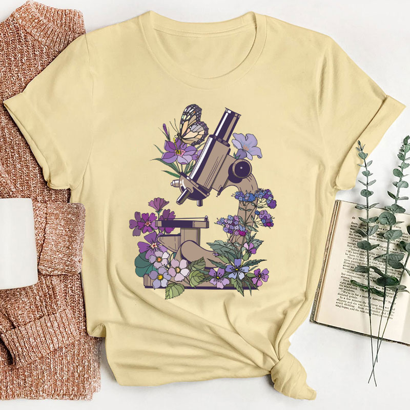 Science Flower Microbiology Teacher T-Shirt