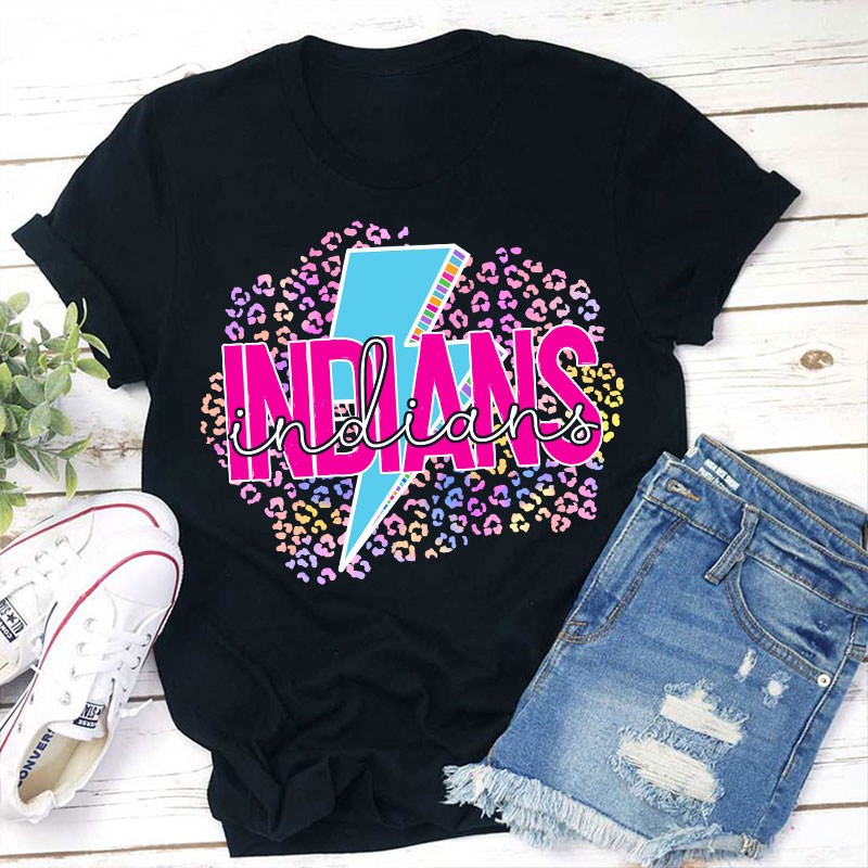 Personalized School Mascot Double Font Design Teacher T-Shirt