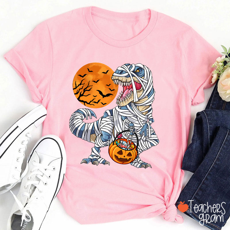 Happy Halloween Dinosaur Pumpkin Teacher T-Shirt
