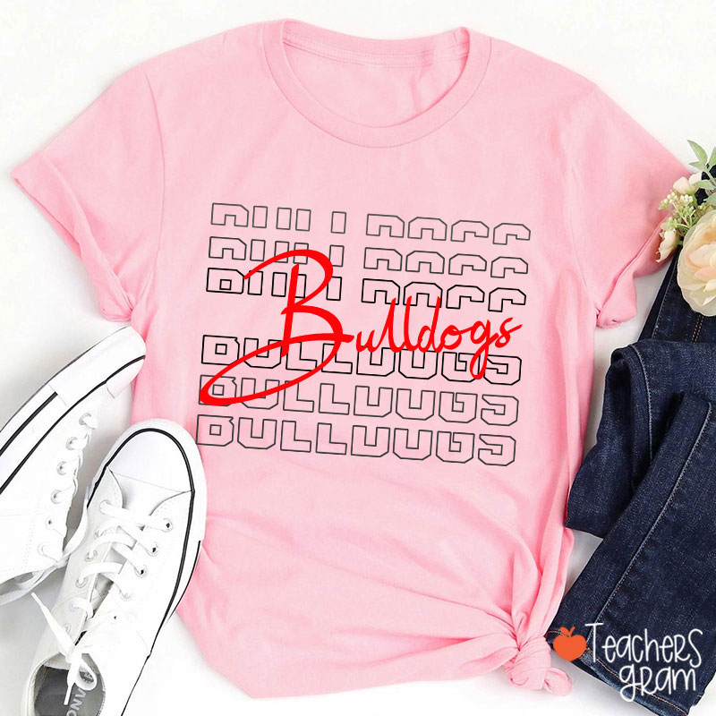 Personalized Gradient Team Mascot Teacher T-Shirt