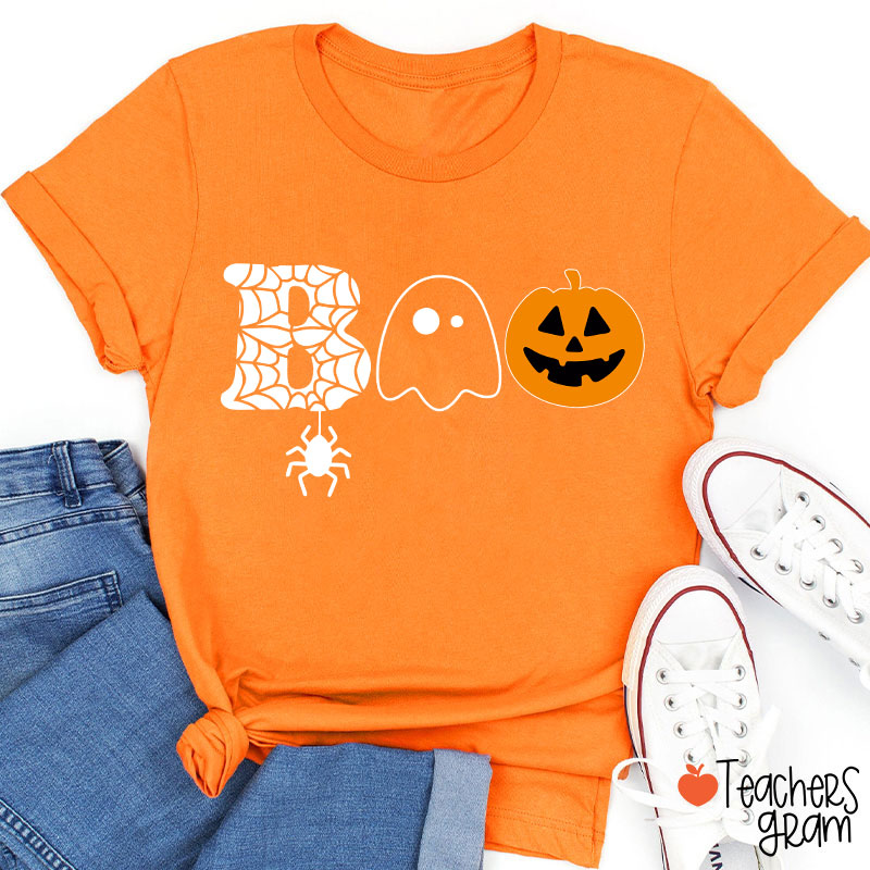 Boo Spider Pumpkin Ghost Teacher T-Shirt