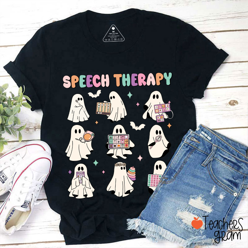 Speech Therapy Cute Ghosts Teacher T-Shirt