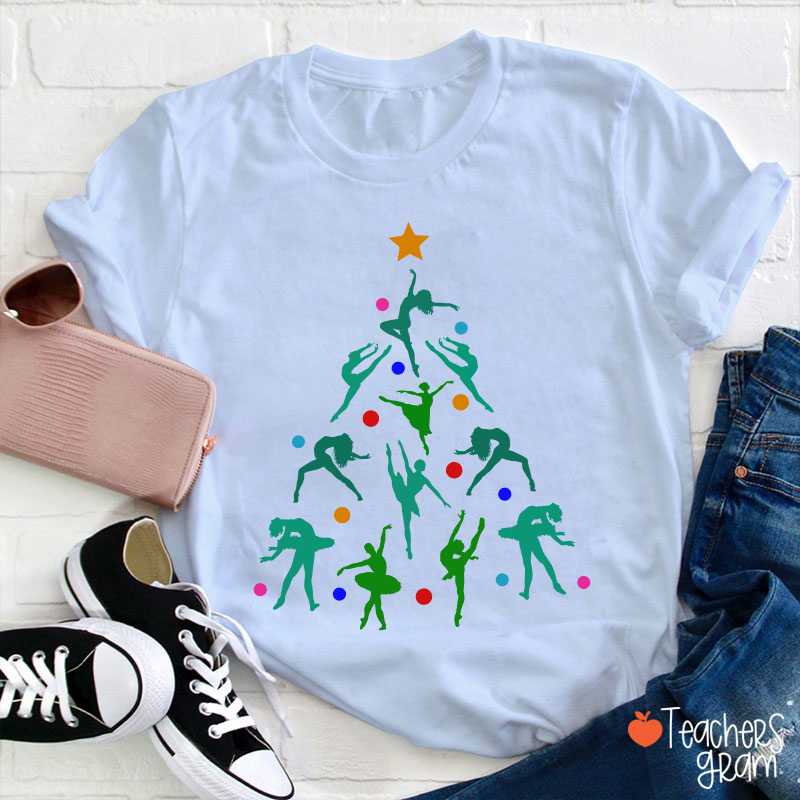 Dancer Christmas Tree Teacher T-Shirt