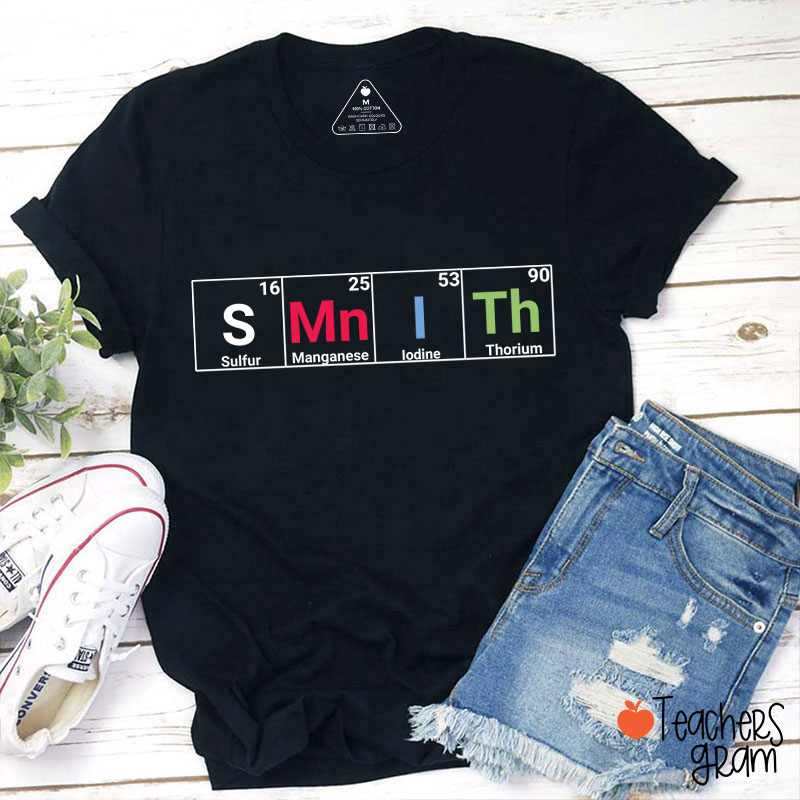 Personalized Element Symbols Teacher T-Shirt