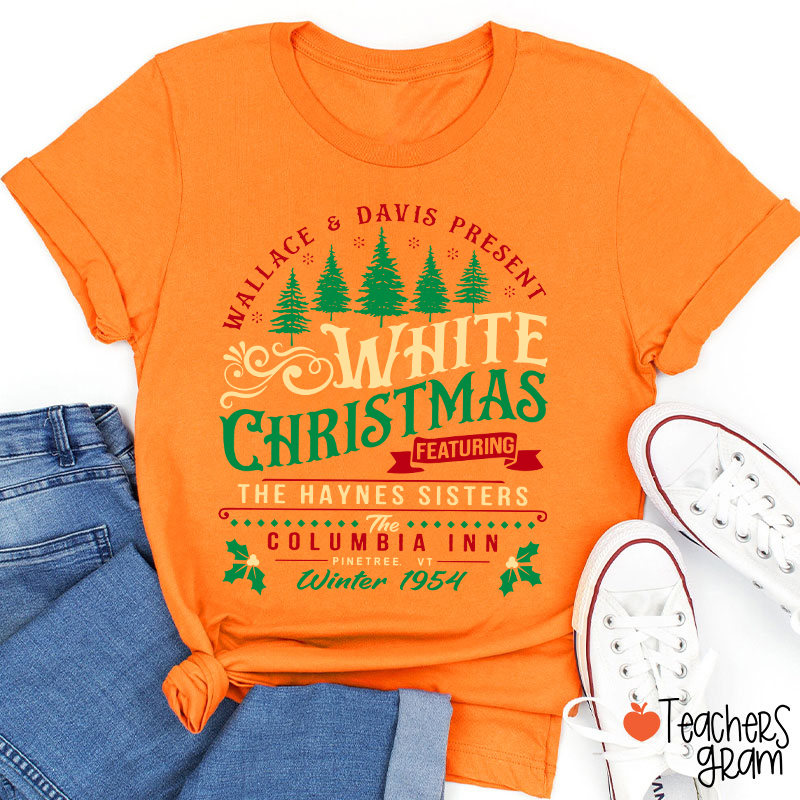White Christmas Teacher T-Shirt