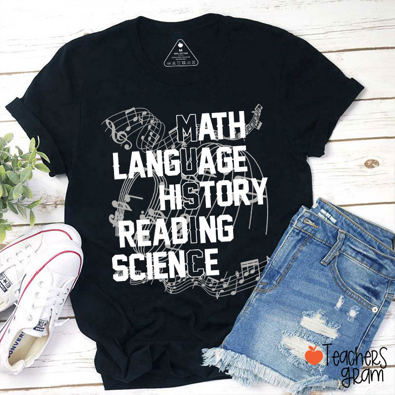 Math Language History Reading Science Teacher T-Shirt Sale-Teachersgram