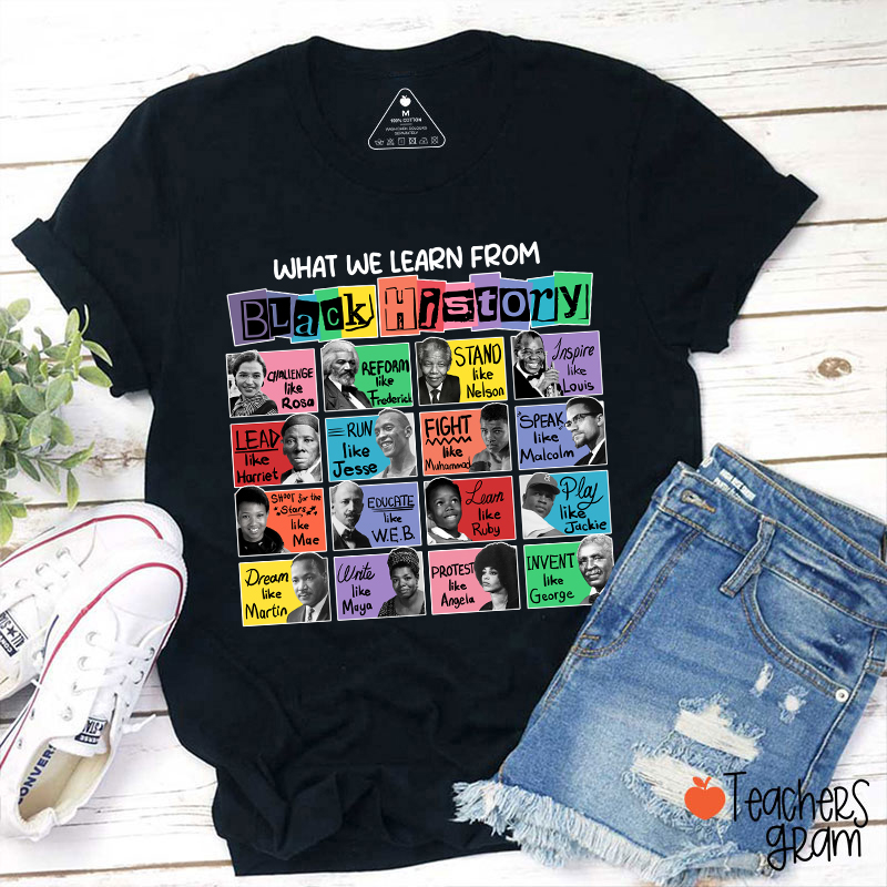 What We Learn From Black History Teacher T-Shirt