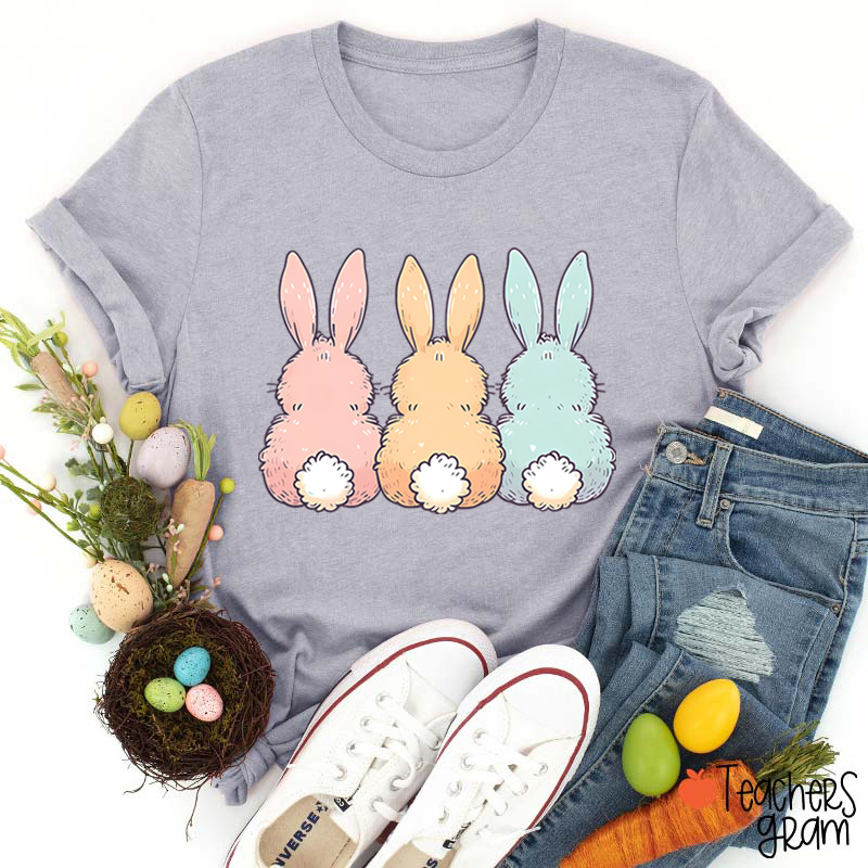 Three Cute Bunnies Teacher T-Shirt