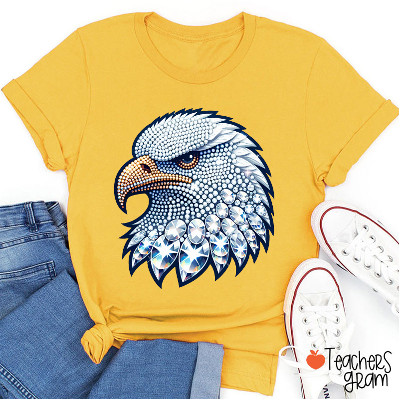 Personalized Mascot Sparkly Diamond School Spirit Teacher T-Shirt