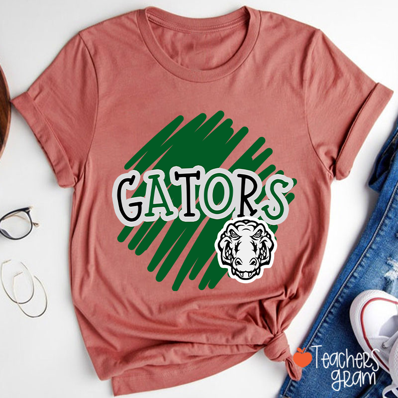 Personalized Mascot Graffiti School Spirit Teacher T-Shirt