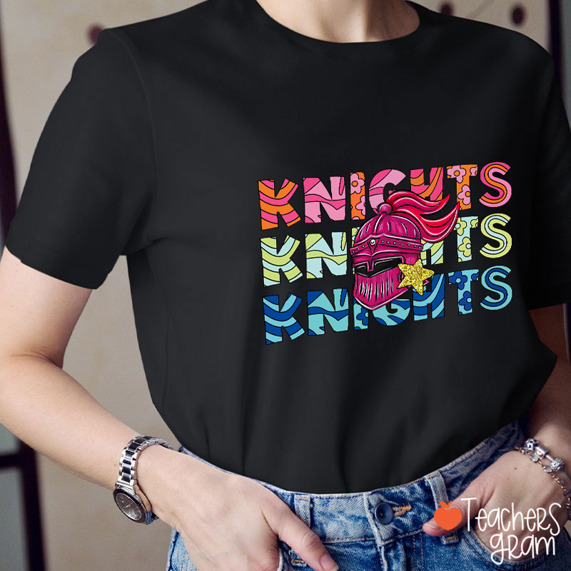 Personalized Mascot Starry Eyes School Spirit Teacher T-Shirt