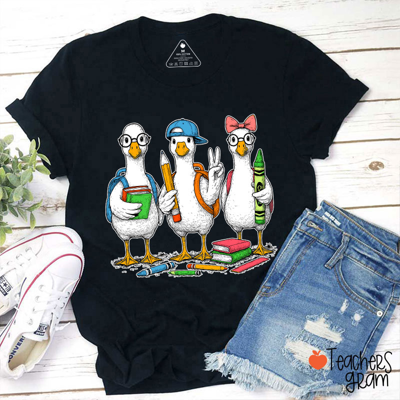Goose Back To School Teacher T-Shirt