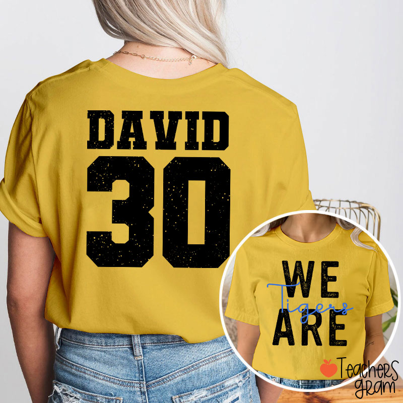 Personalized Mascot We Are Game Day Teacher Two Sided T-Shirt