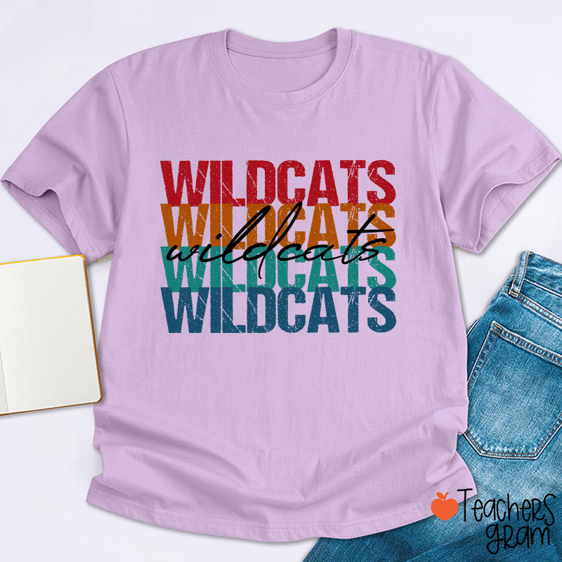 Personalized Mascot Retro Distressed School Spirit Teacher T-Shirt