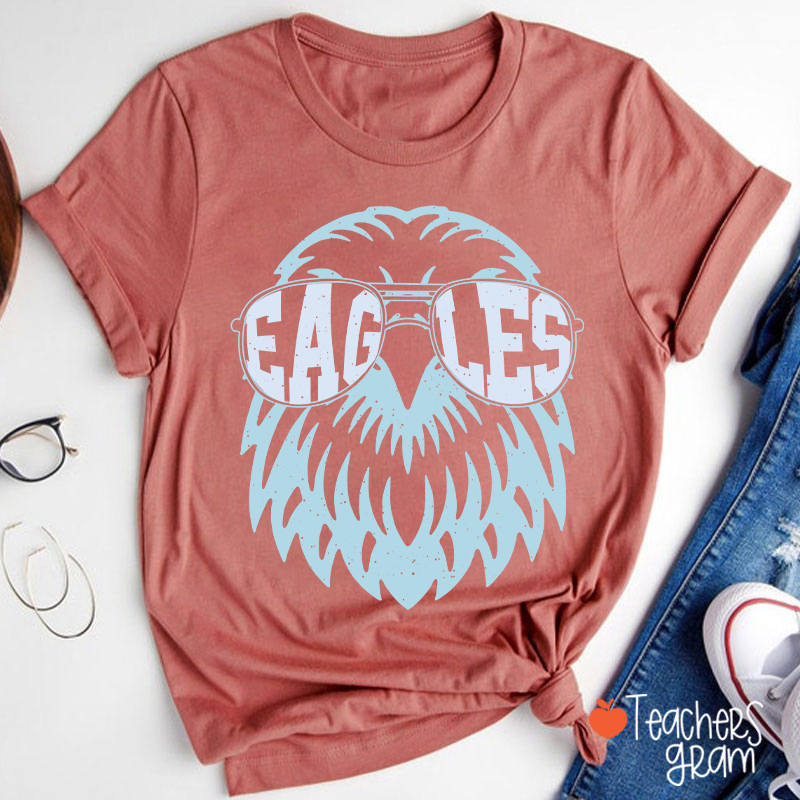 Personalized Glasses Mascot School Spirit Teacher T-Shirt