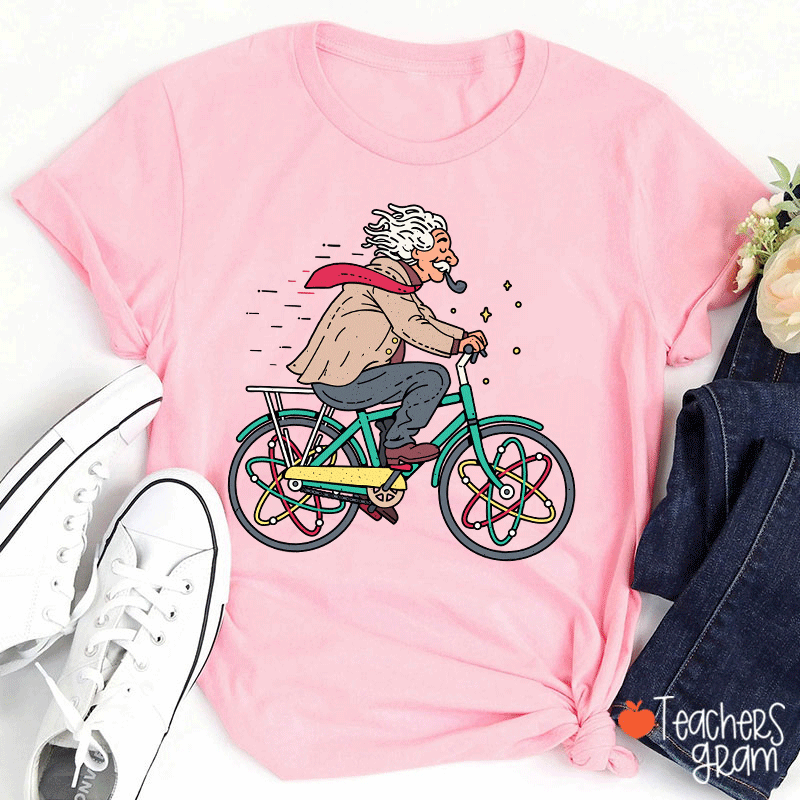 Einstein Bicycle Atomic Physics Teacher T-Shirt