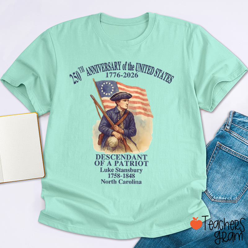 Personalized 250th Anniversary Of The United States Teacher T-Shirt