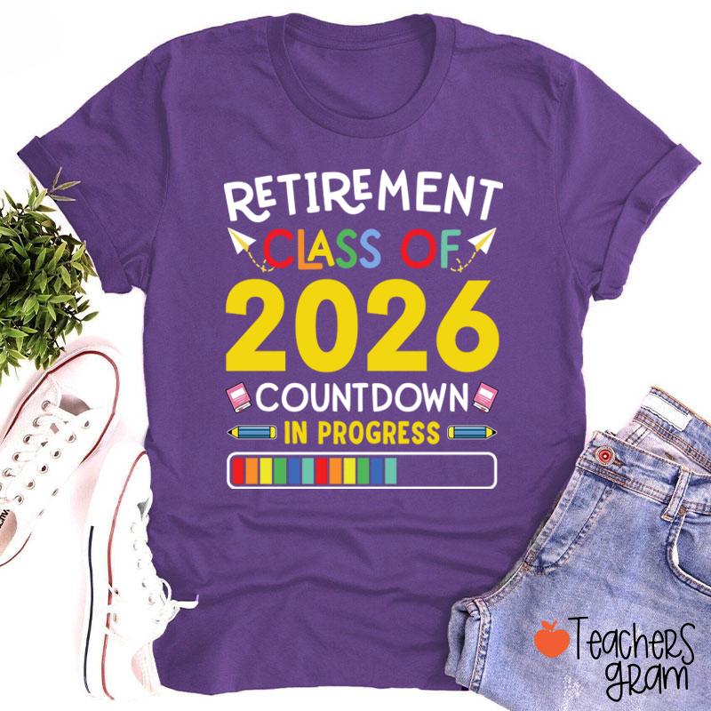 Personalized Countdown On Progress Retirement Teacher T-Shirt