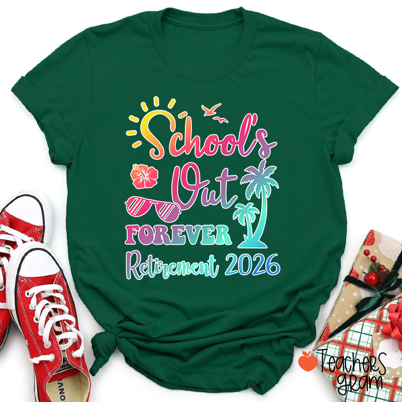 Personalized School Out Forever Retirement Teacher T-Shirt