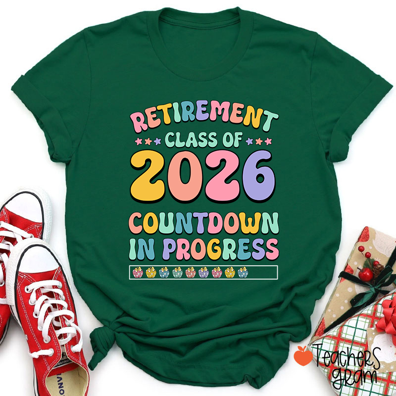Personalized Retirement Class Countdown In Progress Teacher T-Shirt