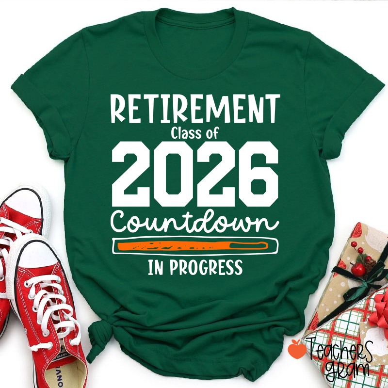 Personalized Year Retirement Countdown In Progress Teacher T-Shirt