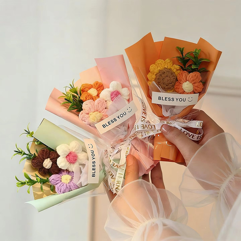 Sunflower Knitted Wool Bouquet