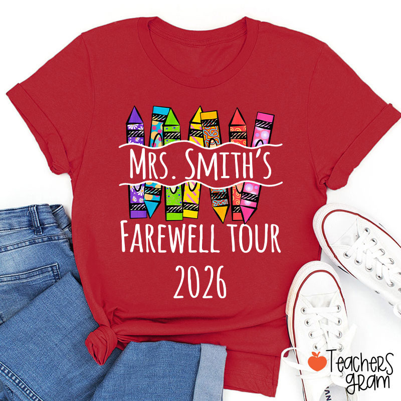 Personalized Farewell Tour Officially Retirement Teacher T-Shirt