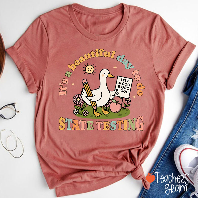It's A Beautiful Day To Do State Testing Teacher T-Shirt