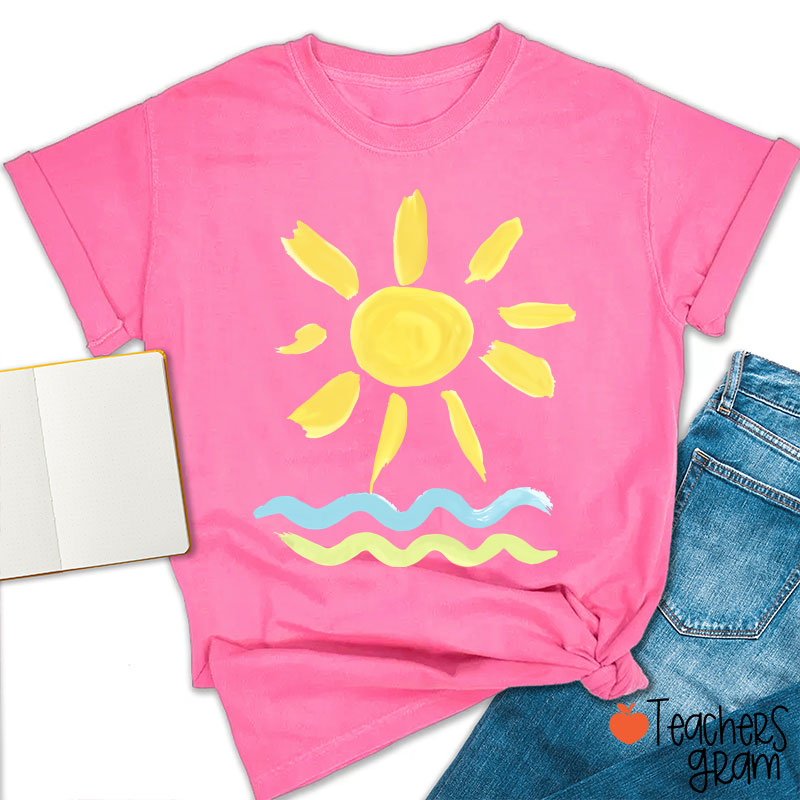 Hello Sunshine Summer Beach Teacher T-Shirt