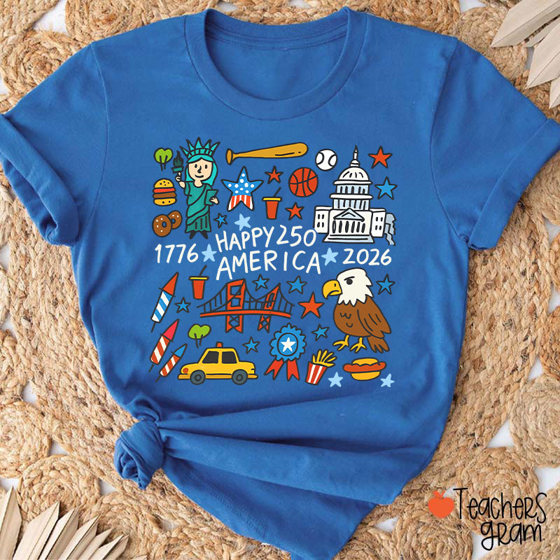  America 250th Anniversary Teacher T-Shirt