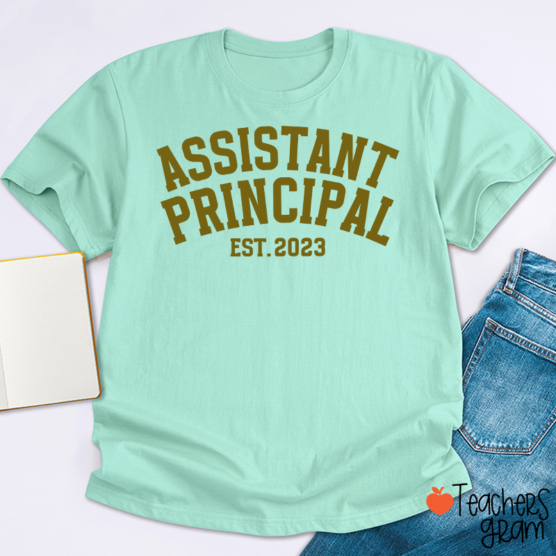 Personalized School Role Year Retro Arch Varsity Teacher T-Shirt