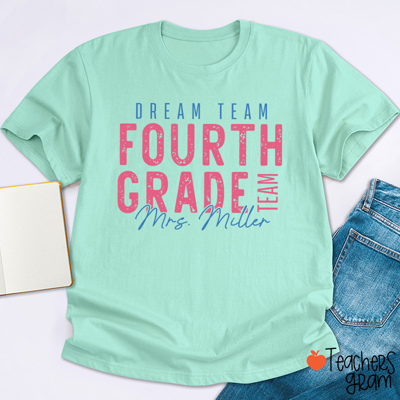 Personalized Grade School Supply Teacher T-Shirt
